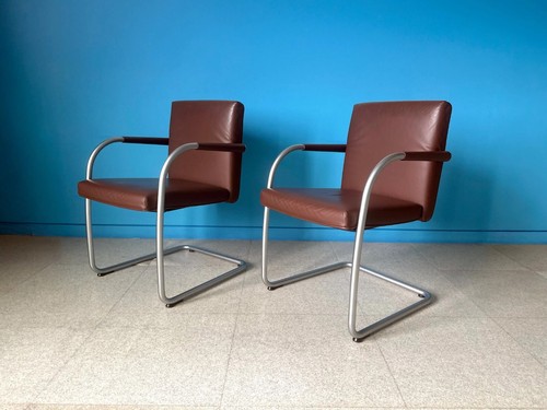 Vitra visavis brown leather - brown,