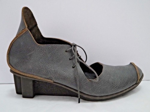 Trippen gray leather - leather, lace-up