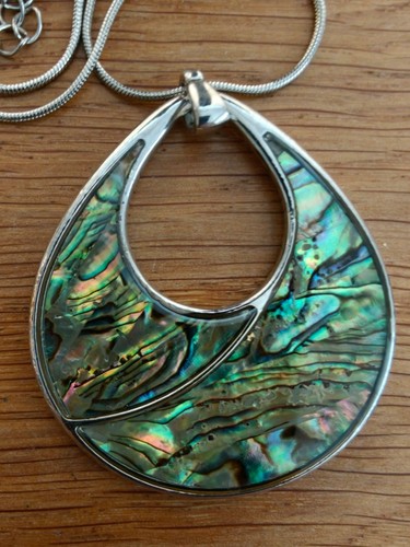 Paua shell necklace silver - m&s,