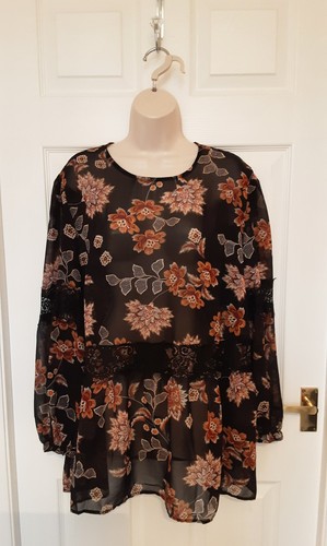 Chiffon black floral - , blouse