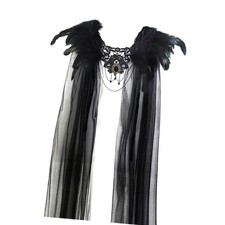Gothic Feather Shrug Cape Shawl Shoulder Wrap Collar Halloween Cosplay Costumes