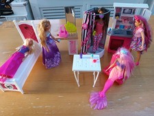 Barbie Dreamhouse 6pcs Of Furniture And 5 Barbie Dolls Set With Accessories
