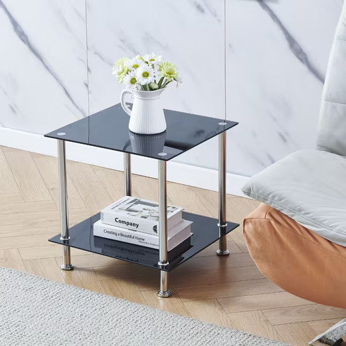 Square tempered glass - glass, coffee