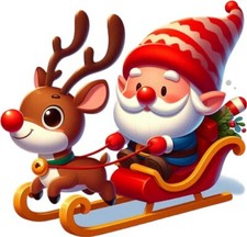 Christmas Santa Gnome Reindeer