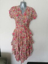 Ladies Vintage Dorothy Perkins Ra-Ra Dress Pink Flowers Layered Size UK 10 - VGC