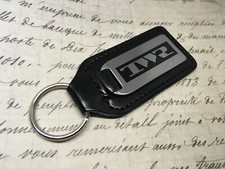 TWR Key Ring Blind etched On Leather Jaguar