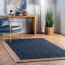 Rug Blue Jute Carpet Mat