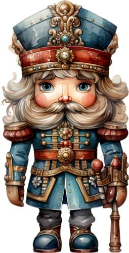 Blue christmas nutcracker wall - blue,