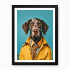 A German Shorthaired Pointer Dog 5  Framed Wall Art Poster Canvas Print Picture