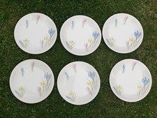 6 X Figgjo Flint 'Crocus'  7” Plates Norway Vintage 