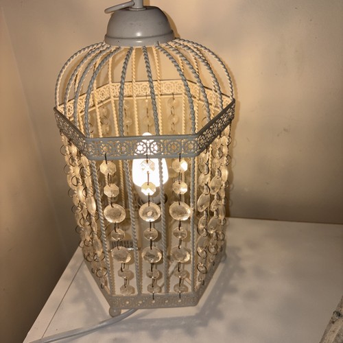 Vintage table lamp bird - lamp, cage