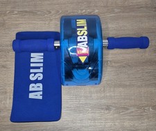 AB SLIM ROLLER & MAT 4 WHEELS ABDOMINAL CORE EXERCISER KEEP FIT EXERCISE VGC