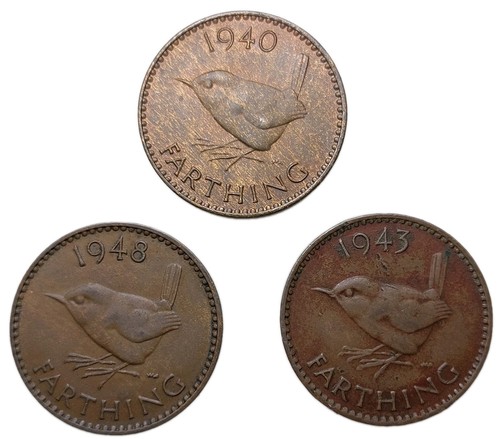 Lot farthing coins - 3,
