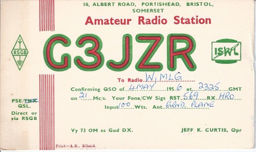 Vintage g3jzr bristol somerset - g3jzr,