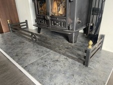 Black Fireside Fireplace Fender Decorative Fire Surround Kerb Vintage Brass Tops