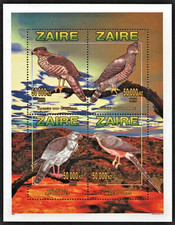 Zaire 1996 Mi# 1161A/1164A   BIRDS   Sheet of 4 stamps perforated MNH