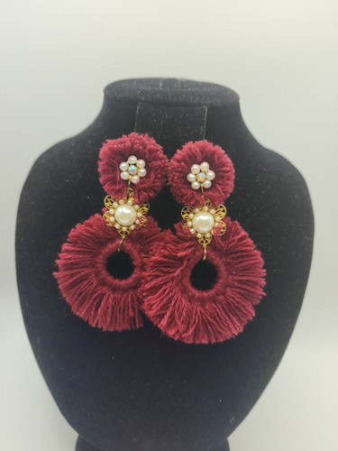 Boho burgundy tassel - tassel, statement