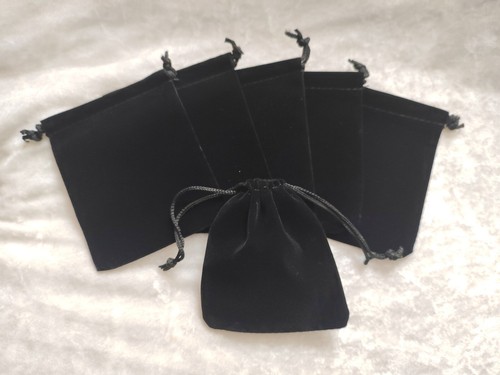 Black soft velvet drawstring - 5*black,