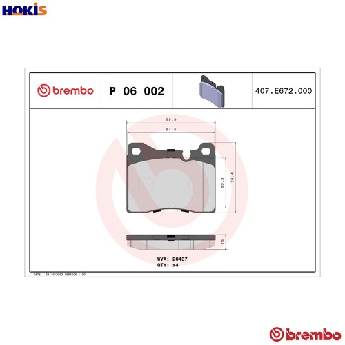 Brake pad set disc - brake, p