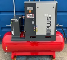 Fini Plus 1508 Receiver Mounted Rotary Screw Compressor + Dryer! 15Kw, 76Cfm!
