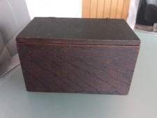 Antique Oak Wooden Box with Hinged Lift up Lid.Storage / Keepsakes.