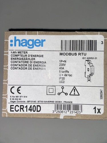 Hager ecr140d phase kwh - phase,