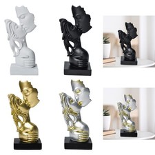 Abstract Kissing Couple Face Sculpture Kissing Lover Statue Ornament Love