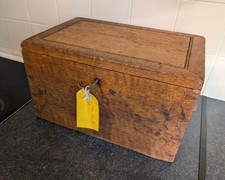 Antique Elm Cash Box With