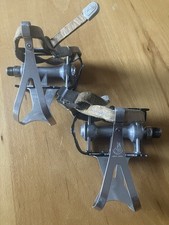 Campagnolo steel vintage pedals with Campagnolo toe clips and straps 