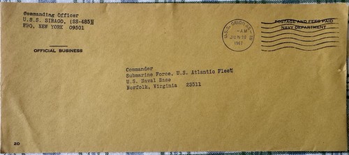 1967 usa navy cover - uss, sirago