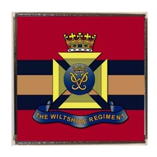 Wiltshire Regiment Military Silver Colour Square Badge With A Gift Bag