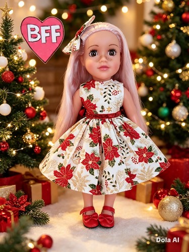 Dolls clothes poinsettia - 18",