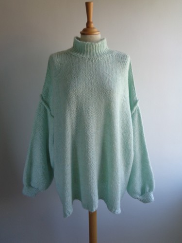 Green mohair mix oversized - green,