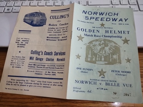 Vintage speedway programme - speedway,