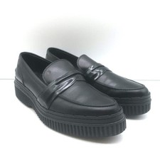Tod's Creeper Penny Loafers Black Leather Size 37.5