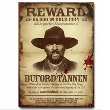 Back To The Future Reward Buford Tannen Wanted Poster Printed on Metal Sign