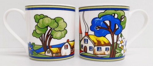 Village art deco mugs - art, 2