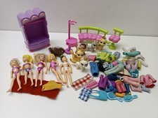 Polly Pocket Dolls & Pets Bundle • Pets Paw Spa • Dogs Clothes Furniture Job Lot
