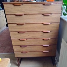 Europa Furniture Tallboy Chest Of Drawers Mid Century Vintage Retro