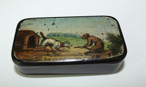 19thc papier mache - mache, snuff