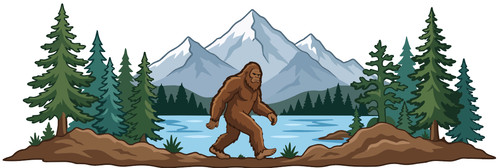 Bigfoot woods mountain decal - woods,