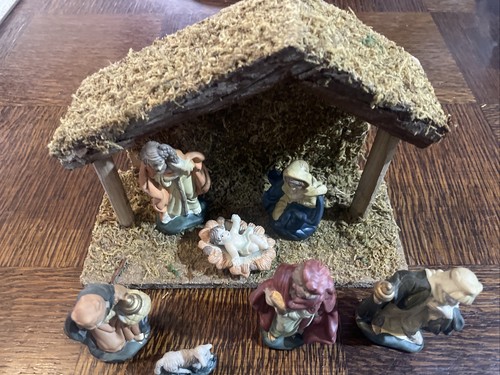 Christmas nativity set wood - set,