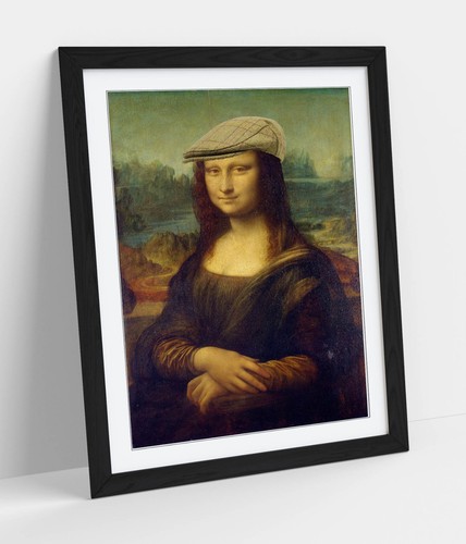 Mona lisa with flatcap - with,