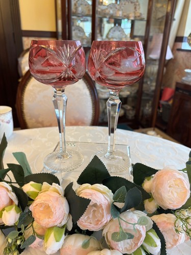 Pair bohemian vintage glass - pair, of
