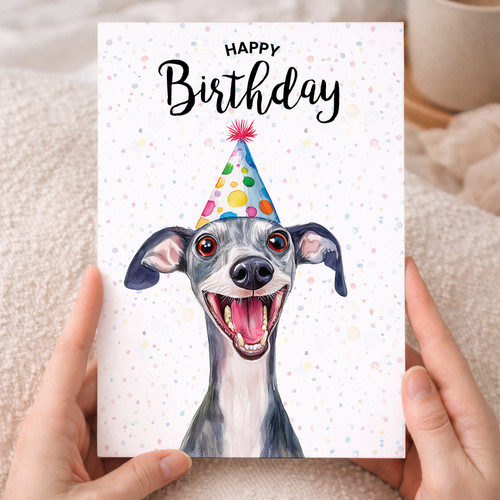 Whippet dog birthday card for - whippet,