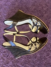 Faith brown leather wedge heel - brown,