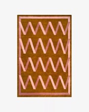 Hand-Tufted Wool Rug 9×12 ft - Nordic Knots Brown Design, Handmade Area Rug