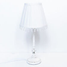 Litecraft Table Lamp Stick Base With White Pleat Beaded Shade - Ivory Clearance 