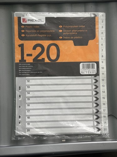 Rexel index numerical - 1-20,