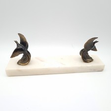 Art Deco Bronzed Swallows on